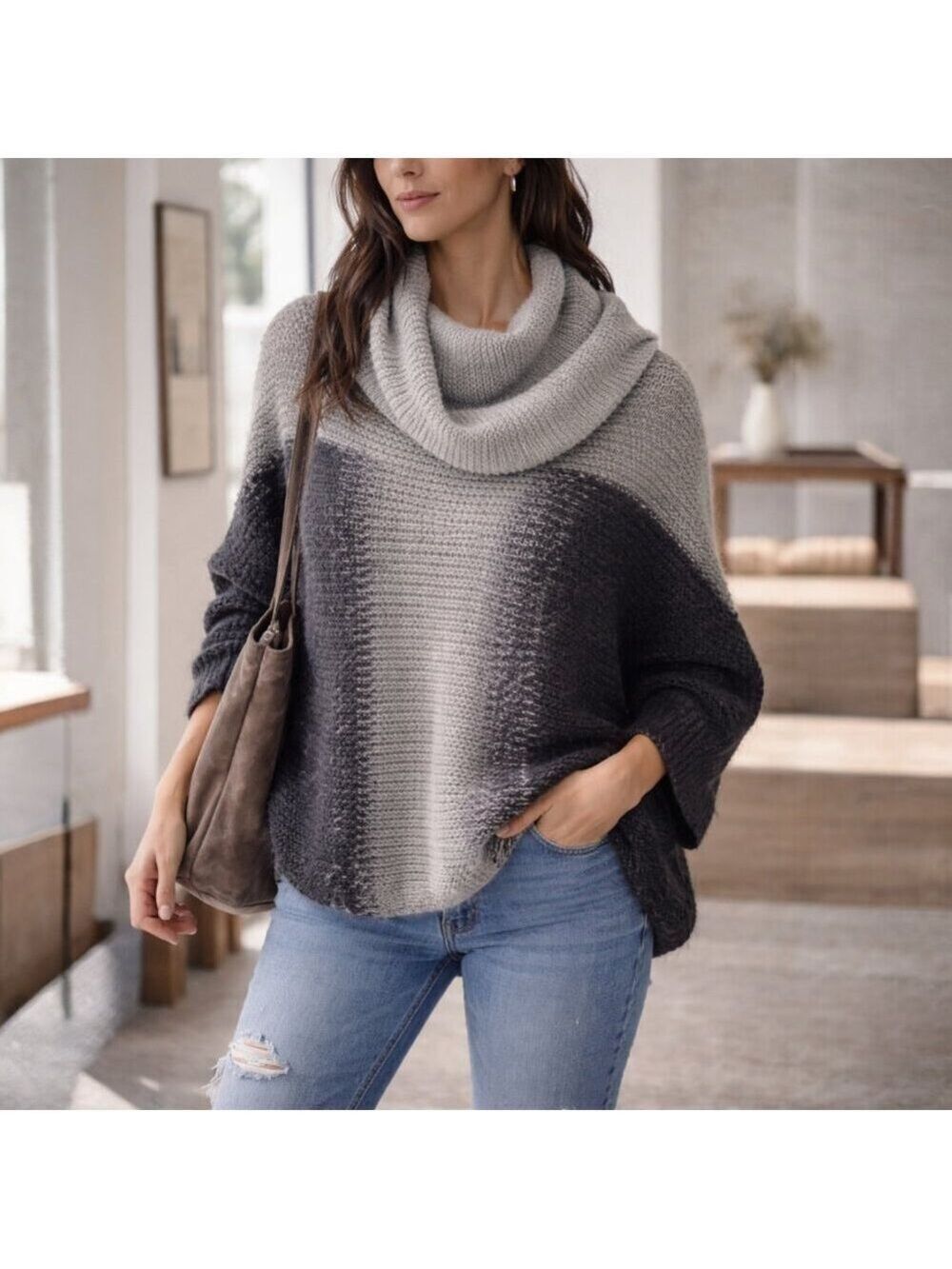 Wooden Ships by Paola Buendia Oversized Knit Poncho Sweater XS